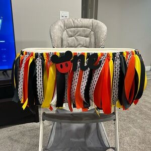 High chair banner for a Mickey Mouse first birthday!